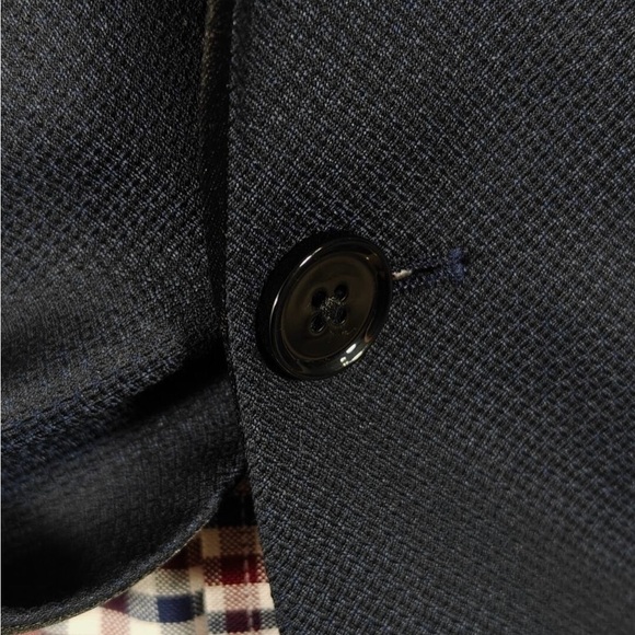 Express Navy & Black Tailored One ButtonTuxedo Sport Coat Dinner Jacket,Size 38R - Picture 4 of 15